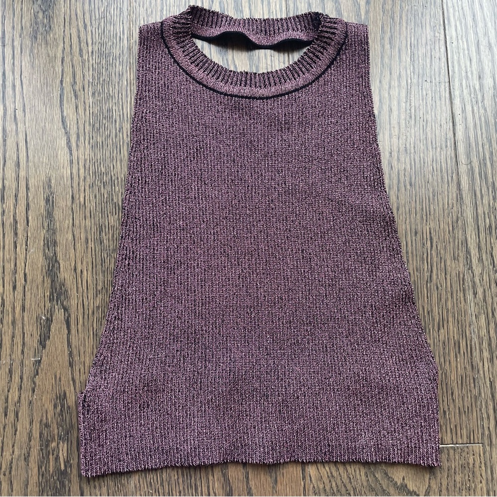 Zara Metallic Pink Cropped Top